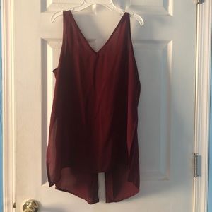 Wine red dressy tank top